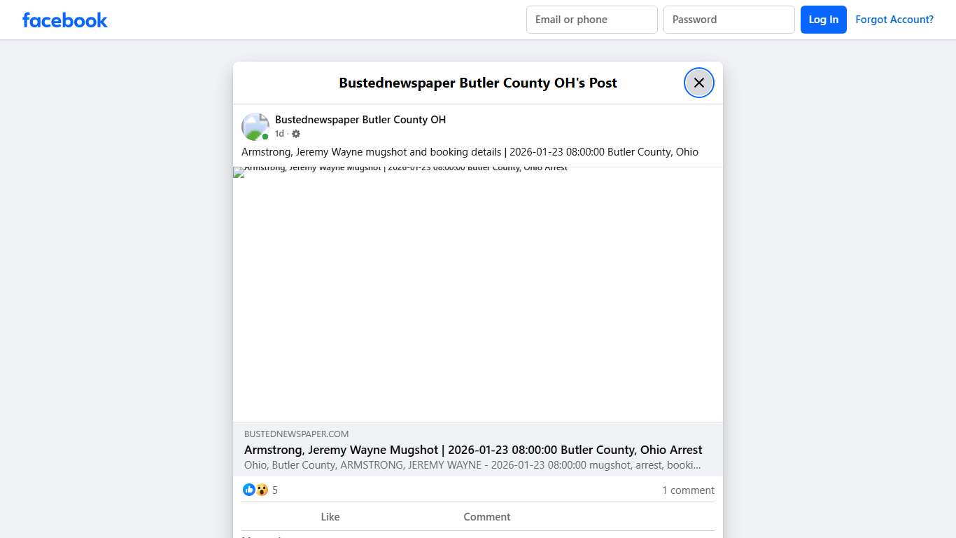 Armstrong, Jeremy Wayne... - Bustednewspaper Butler County OH Facebook